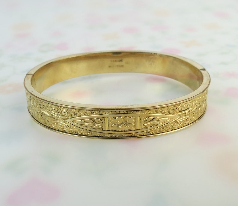 Vintage 1/20 10k Gold Filled Bangle Bracelet by Troob and | Etsy