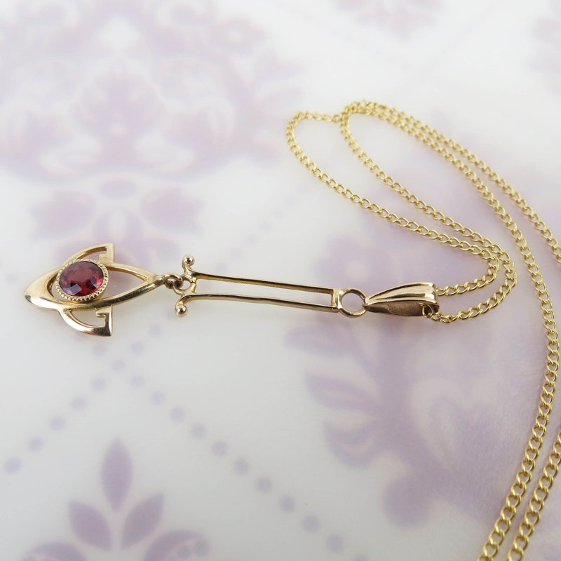 Lavalier Garnet Watch Fob Necklace main image 1