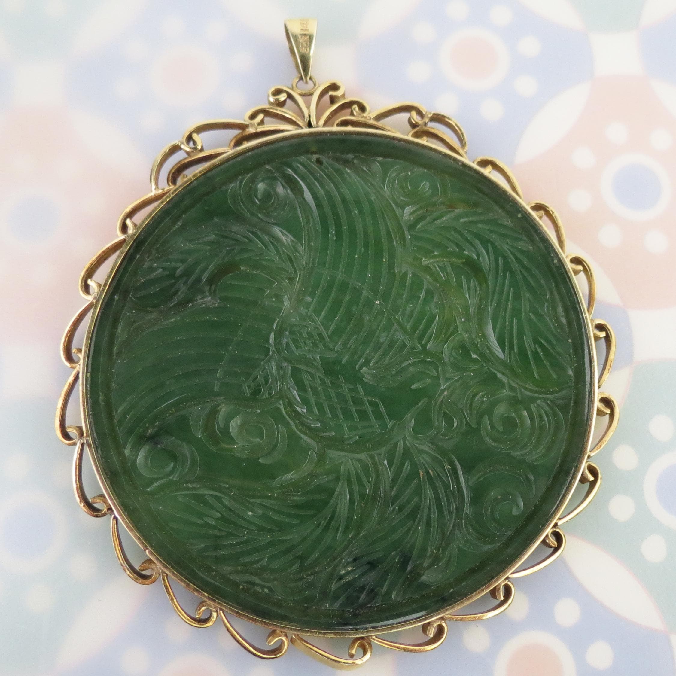 Collana Con Ciondolo Drago In Pietra Di Giada Verde Collana Con - Foto 10