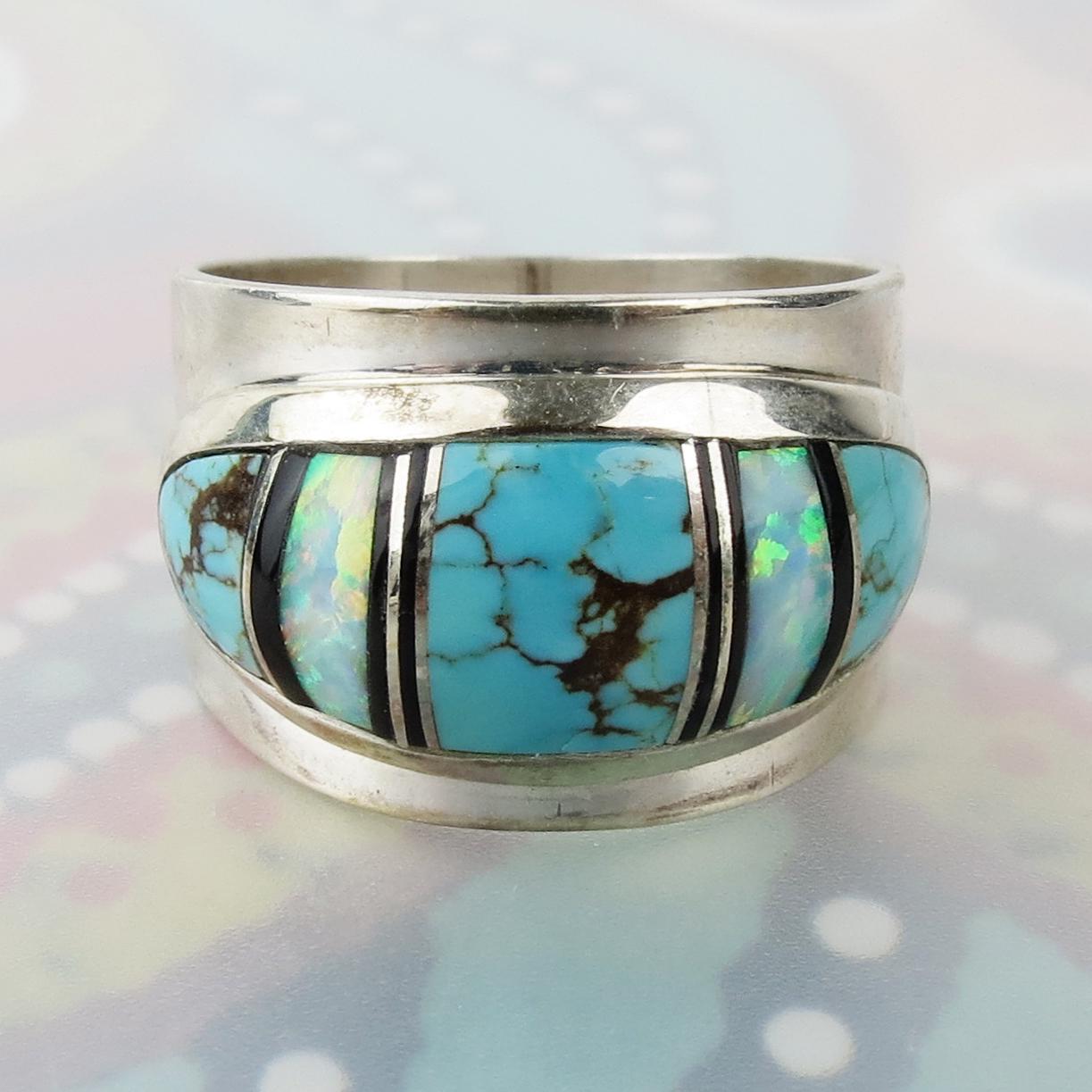Fine Kenneth Bitsie Navajo Native American Multi Gem Turquoise 