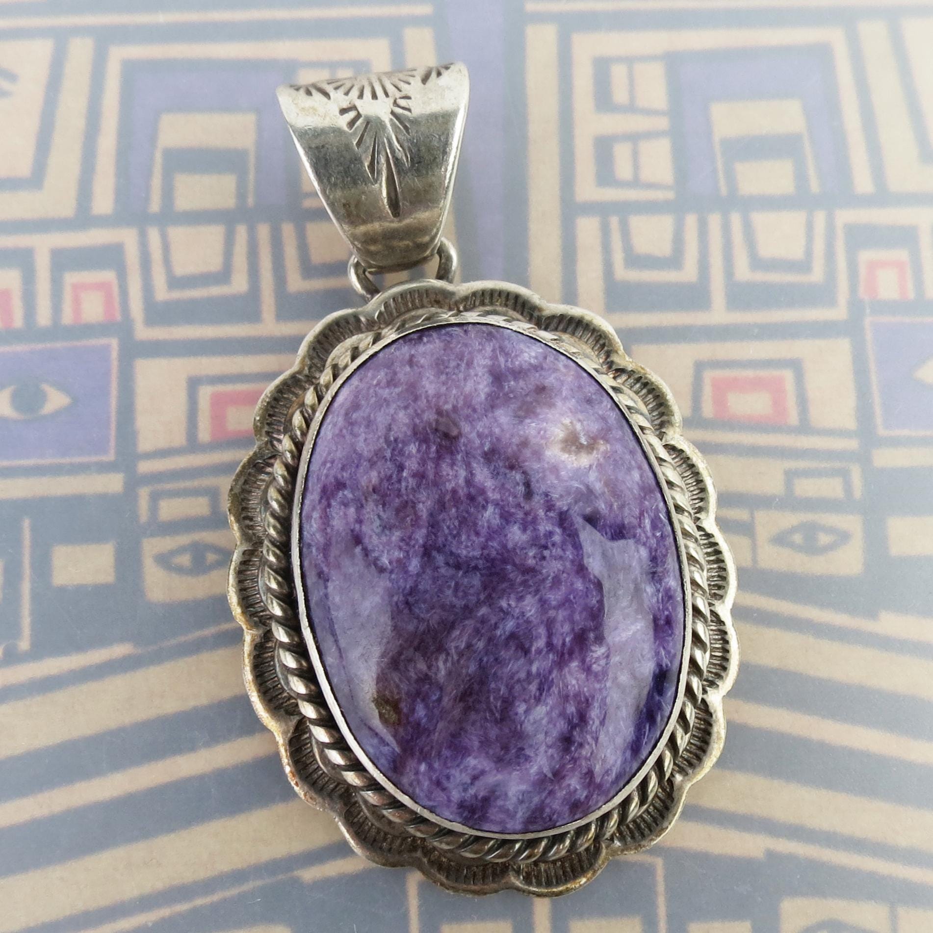 Albert Yazzie Native American Vintage Purple Charoite Sterling