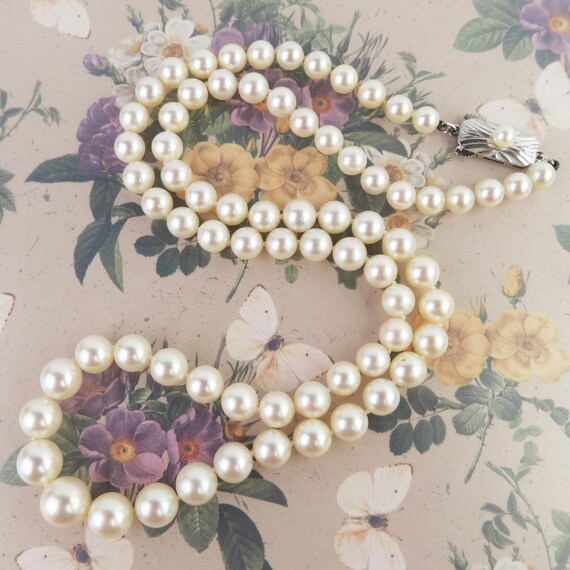 Graduated Mikimoto Pearl Strand Vintage Mikimoto Graduated 19 Inch