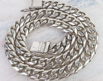 Sterling Silver Necklace, Vintage Mexican Jewelry, Stamped Mexico