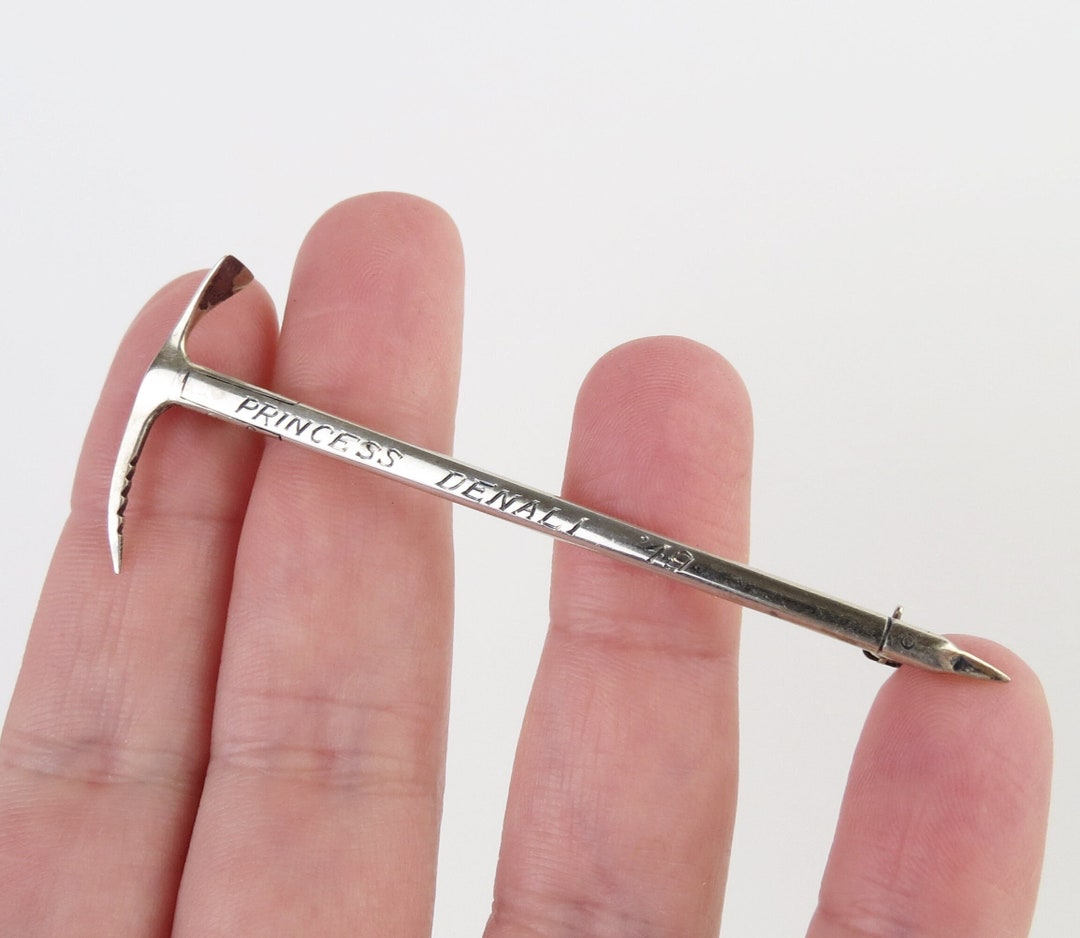 Princess Denali 1949 Vintage Rock Ice Climbing Pick Axe Alaska Inscribed Mountaineering Sterling