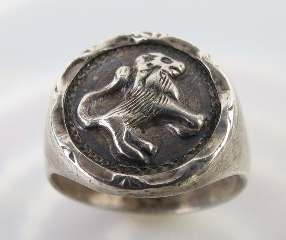 Vintage old Lion solid sterling silver everyday L… - image 6