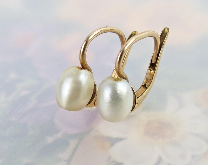 14K. SOLID GOLD LEVERBACK EARRING WITH CITRINES (White Gold