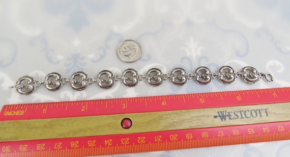 Wide 7 14 inch long 8 slender link vintage Mexico sterling silver bracelet 77 grams
