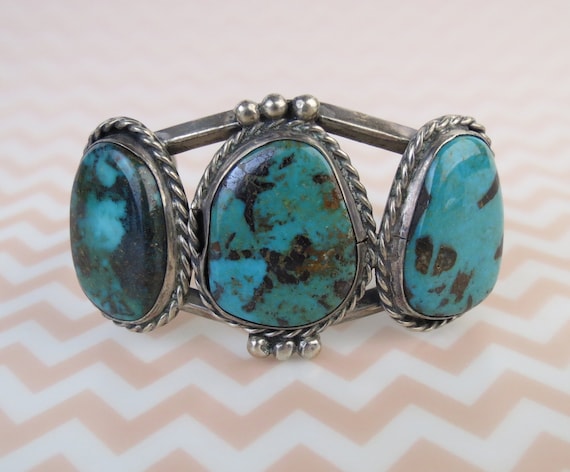 3 Turquoise teal & matrix colors sterling silver … - image 2