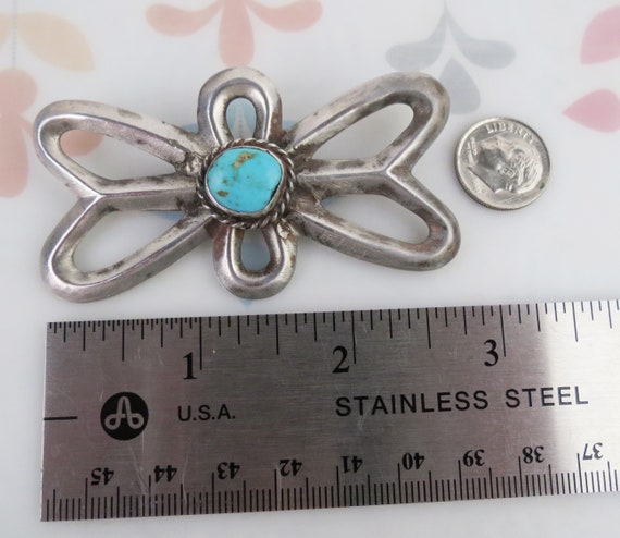 Sterling silver turquoise Native American sandcas… - image 9