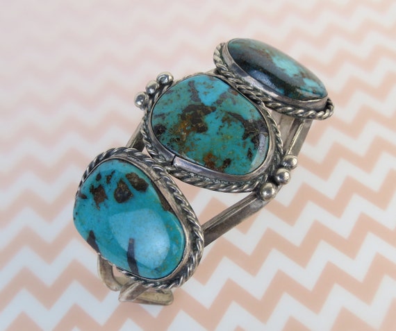 3 Turquoise teal & matrix colors sterling silver … - image 1