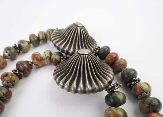 Heavy tribal ethnic necklace with old massive ste… - image 6