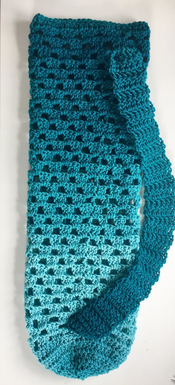 Blue Ombre Crochet Yoga Mat Bag Average Yoga Mat Size Etsy