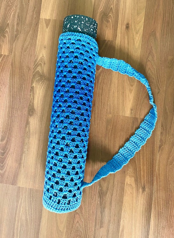 Blue Ombre Crochet Yoga Mat Bag Average Yoga Mat Size -  Denmark