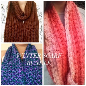 Winter Scarf Crochet Pattern Bundle - Beginner Friendly Patterns