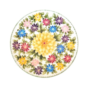 Vintage Ando Cloisonné Floral Plate, 8.25”: Mid Century Floral Japanese Enamel Art