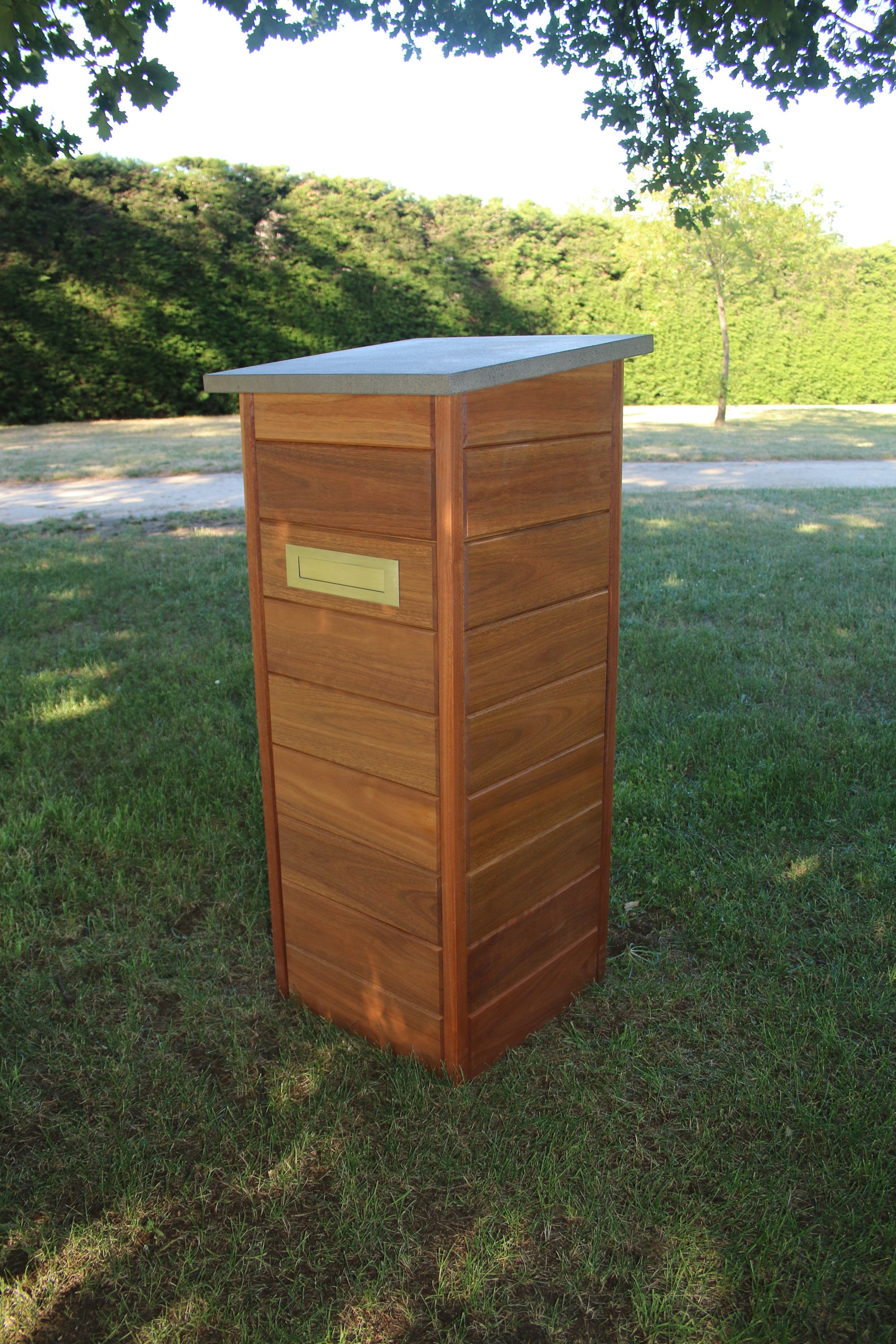 Solid timber / wooden Letter box in Spotted Gum. Neptune Etsy