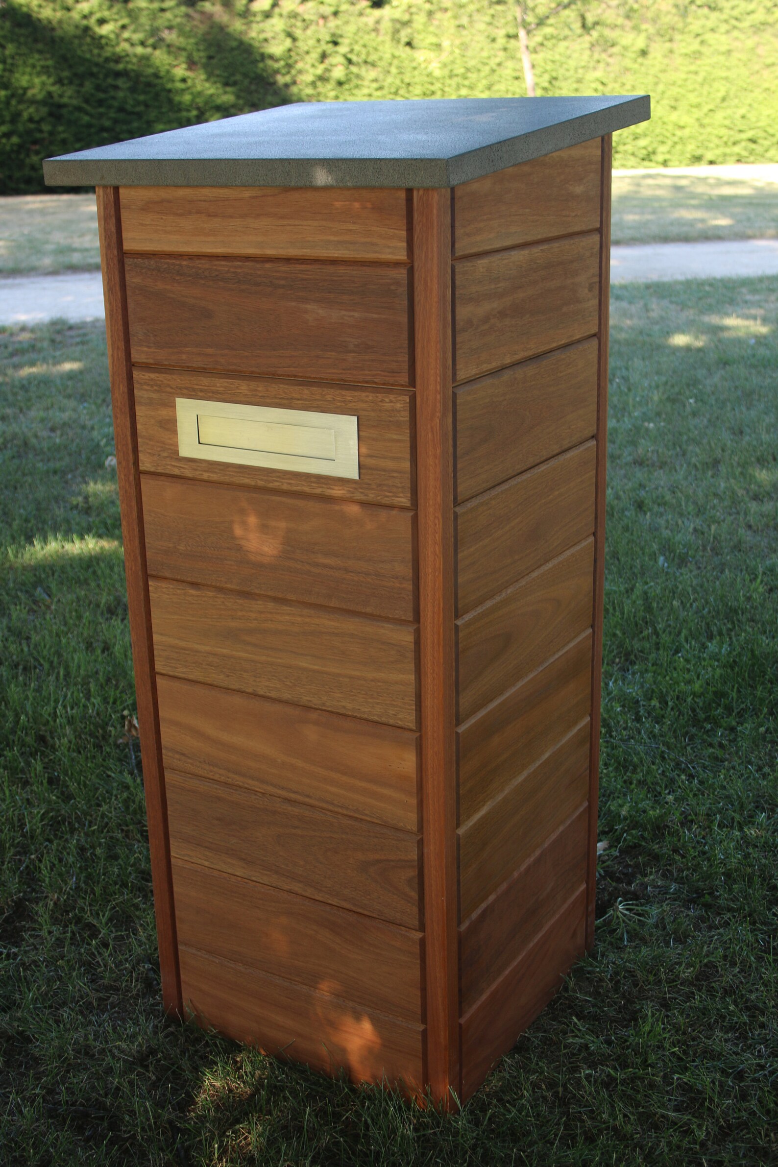 Solid timber / wooden Letter box in Spotted Gum. Neptune Etsy