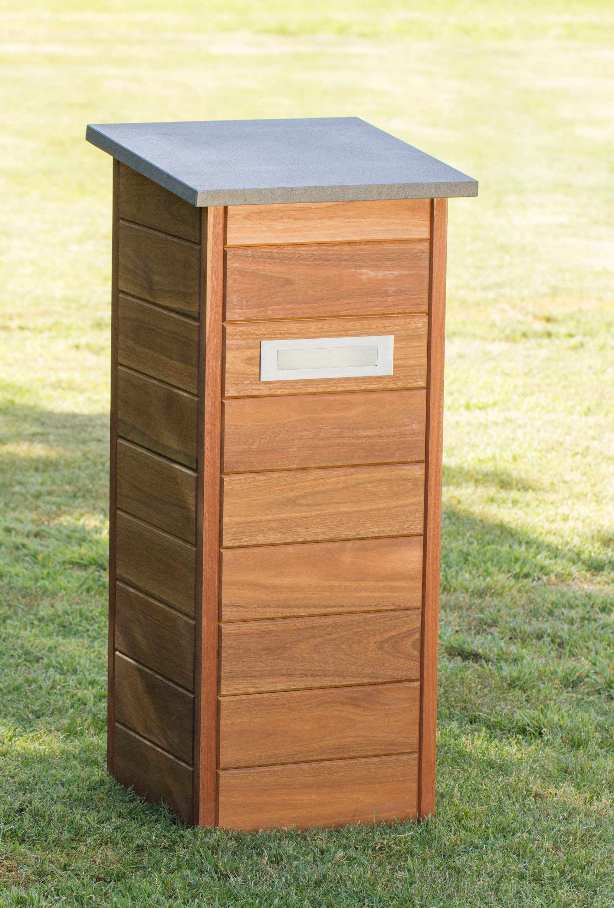 Solid timber / wooden Letter box in Spotted Gum. Neptune Etsy
