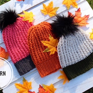 Patrón de crochet-Patrón de gorro Oahu-Gorro de crochet-Patrón de gorro de invierno-Gorro de invierno-Patrón de gorro de invierno mujer y hombre-Patrón hecho a mano