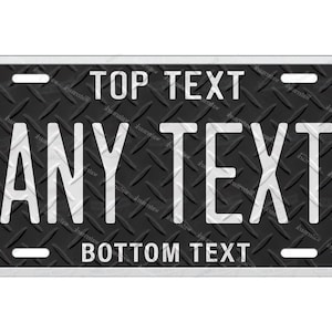 Custom Black white Tread Design Any Text Novelty Personalized License Plate Tag for Bicycle ATV Bike Kids ride toy Man Cave Wall Signage