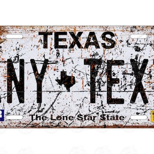 Texas 2012 White License Plate Vintage Retro Rustic Metal License Plate Personalized Tag for ATV kids Bike Man Cave Wall Signage Minibike
