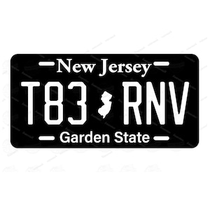 New Jersey Black Garden State Custom Novelty License Plate Personalized Tag for Mini Bike ATV kids bicycle MOPED Wagon Wall Art