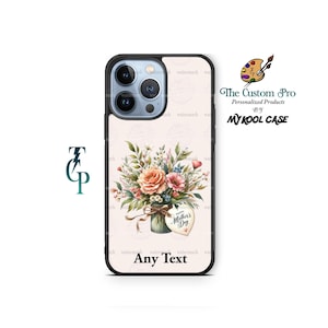 Mothers Day Gift - Flower Vase Personalized phone case cover fits iPhone Samsung - Custom mobile cell Phone Defender case gift for her