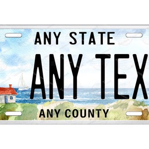 Custom Light House Any Text Design Novelty Personalized License Plate Tag for Bicycle ATV Bike Kids Ride Man Cave Wall Sign Magnet Key Chain