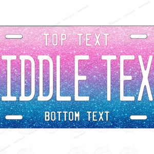 Custom Cotton Candy & White Color Any Text Personalized License Plate Tag for Bicycle ATV MOPED Kids Bike Man Cave Wall Signage Mini Bike