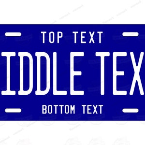 Custom Navy Blue & White Color License Plate Tag Personalized for Bicycle ATV MOPED Kids Bike Man Cave Wall Signage Mini License plate gift