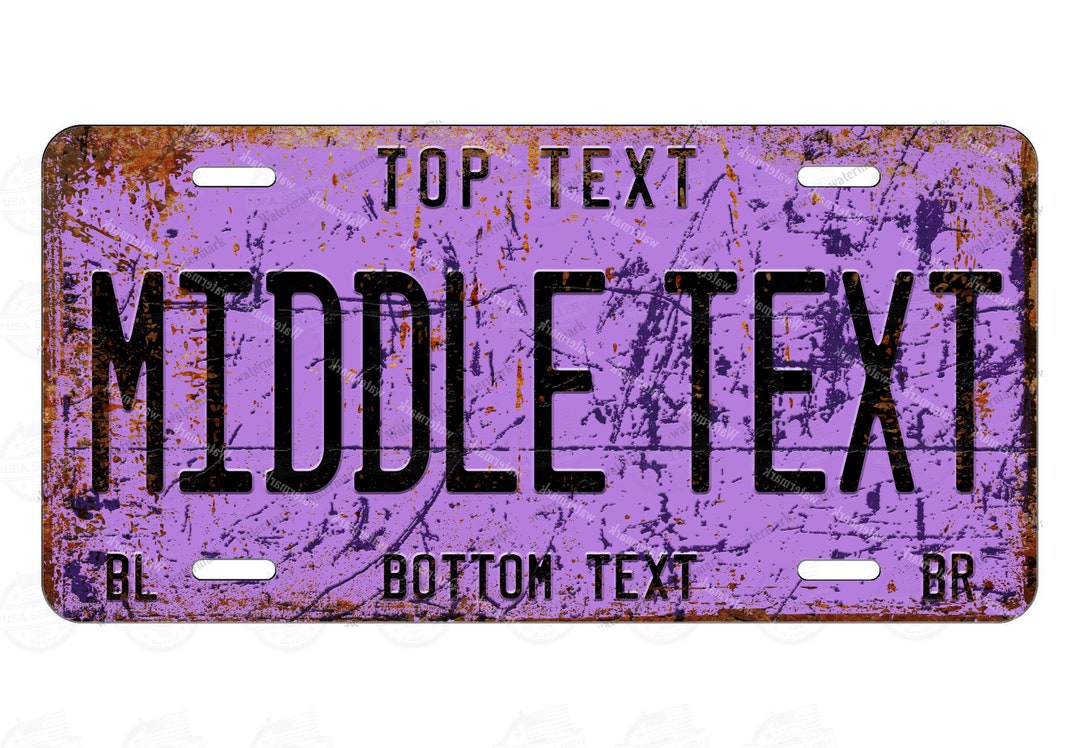 Customizable Vintage License Plate: Pink & Black Metal Sign - Etsy