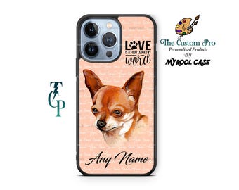 Personalized Chihuahua Dog face phone case cover fits iPhone Samsung - Custom mobile cell Phone Defender case gift for him or her - pet gift