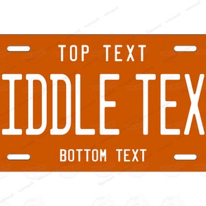 Custom Burnt Orange & White Color License Plate Tag Personalized for Bicycle ATV MOPED Kids Bike Man Cave Wall Signage Mini License plate