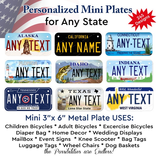Mini License Plate Kids Car Etsy