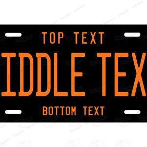 Custom Black & Pumpkin Orange Color License Plate Tag Personalized for Bicycle ATV MOPED Kids Bike Man Cave Wall Signage Mini License plate