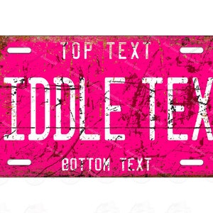 Custom Personalized Vintage Retro Fuchsia Metal License Plate Tag for Bicycle ATV Kid Bike Man Cave Wall Signage Mini Bike homemade gift
