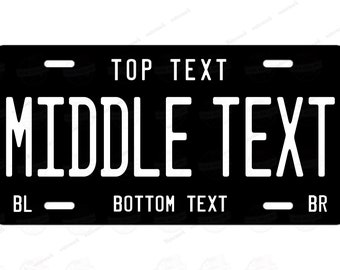 Custom Black & White License Plate, Personalized Tag Sign
