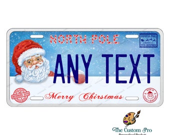 North Pole Santa Claus Merry Christmas Express Mail Metal License Plate Personalized Tag for ATV Bike Wall Signage Minibike Custom Made gift