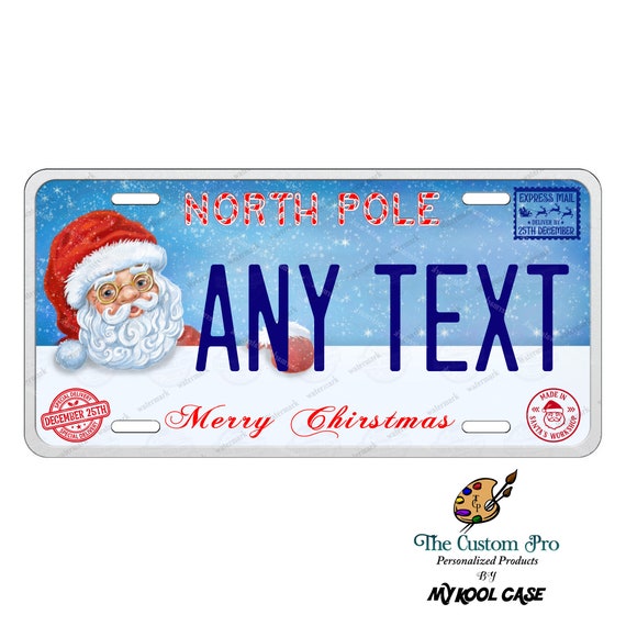 North Pole Santa Claus Merry Christmas Express Mail Metal License