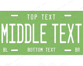 Custom Green & White License Plate: Personalized Tag, Signage