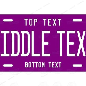 Custom Purple & White Color License Plate Tag Personalized for Bicycle ATV MOPED Kids Bike Man Cave Wall Signage Motor Mini License plate
