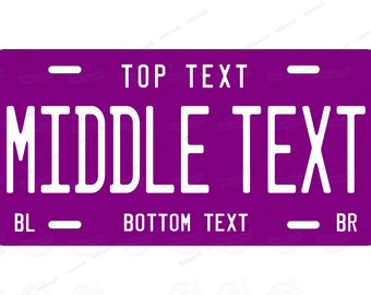 Custom Purple License Plate, Personalized Tag for Bicycle, ATV, Moped