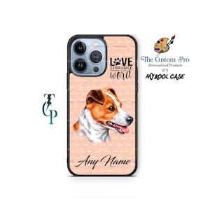 Personalized Dog phone case cover Jack Russell Terrier Face fits iPhone Samsung - Custom mobile cell Phone Defender case gift for him or her