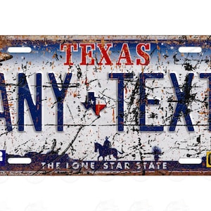 Texas 2008 License Plate Vintage Retro Rustic Metal License Plate Personalized Tag for ATV kids Bike Man Cave Wall Signage Minibike