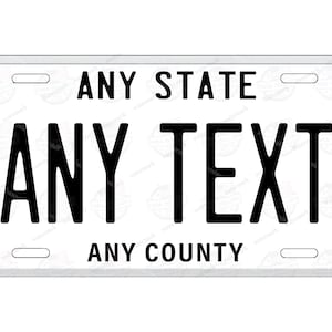 Custom White Black Design Any Text Design Novelty Personalized License Plate Tag for Bicycle ATV Bike Kids ride toy Man Cave Wall Signage
