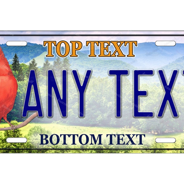 Cardinal Bird Wildlife Design Any Text Novelty Personalized License Plate Tag for Bicycle ATV Bike Kids Ride toy Man Cave Wall Signage Gift
