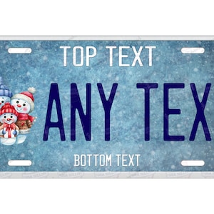 Christmas Snow Family Design Novelty Custom Personalized License Plate Any Text Tag for Bicycle ATV kids Bike Man Cave Wall Signage auto