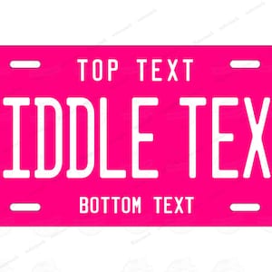 Custom Fuchsia & White Color License Plate Tag Personalized for Bicycle ATV MOPED Kids Bike Man Cave Wall Signage Motor Mini License plate