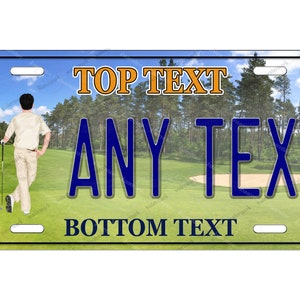Golfer Golf Sports Design Any Text Novelty Personalized License Plate Tag for Bicycle ATV Bike Kid Ride toy Man Cave Wall Signage motorcycle