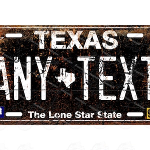 Texas 98 Black & White License Plate Vintage Retro Rustic Metal License Plate Personalized Tag for ATV Bike Man Cave Wall Signage Minibike
